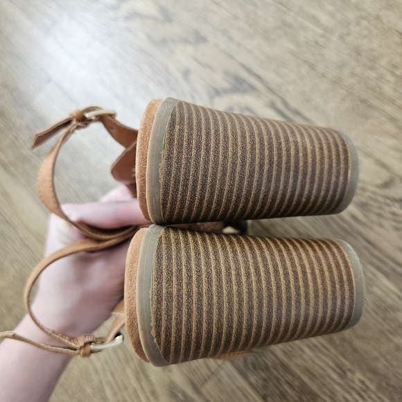 a.n.a Madelyn open toe slingback bootie sandals chunky block heel brown 7 - Picture 8 of 10